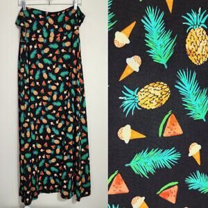LuLaRoe ice cream, watermelon, pineapple summer print maxi skirt womans size 3XL